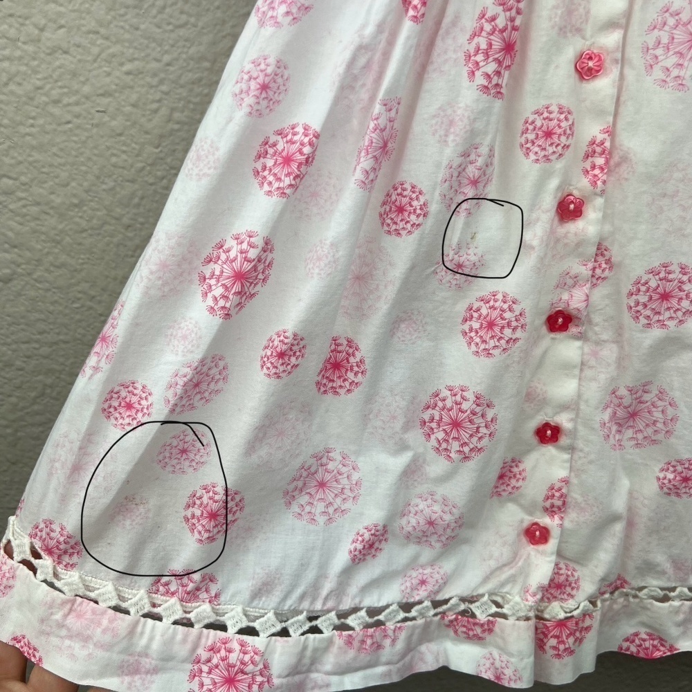 Savannah Baby Sleeveless Dandelion Dress in White and Pink Sz 12M - Picture 5 of 5